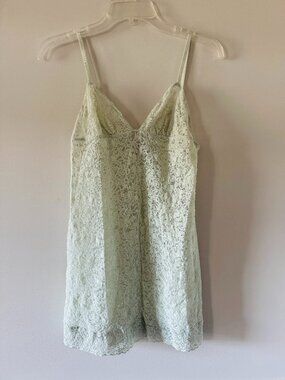 Victoria's Secret Vintage Lace Nightgown Womens M Green Adjustable Strap Fitted
